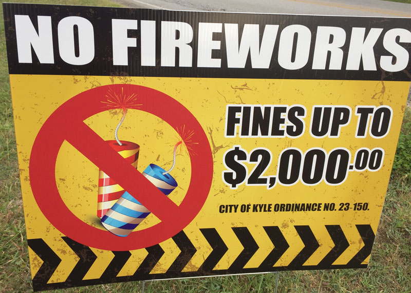 Fireworks sign